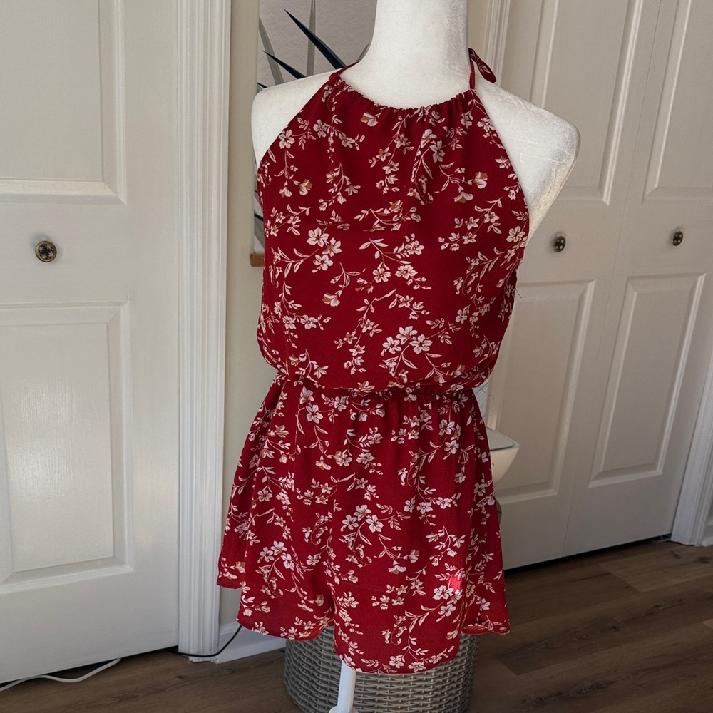 SHEIN Red Floral Romper